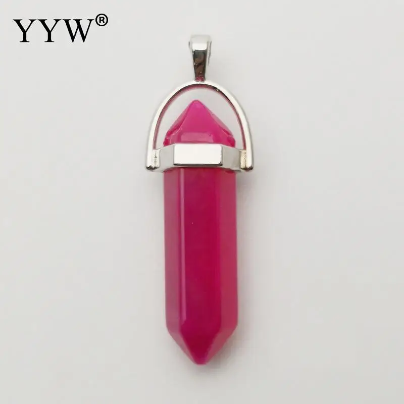 YYW кулон в форме пули из натурального камня с розовым кварцем кристалл для мужчин