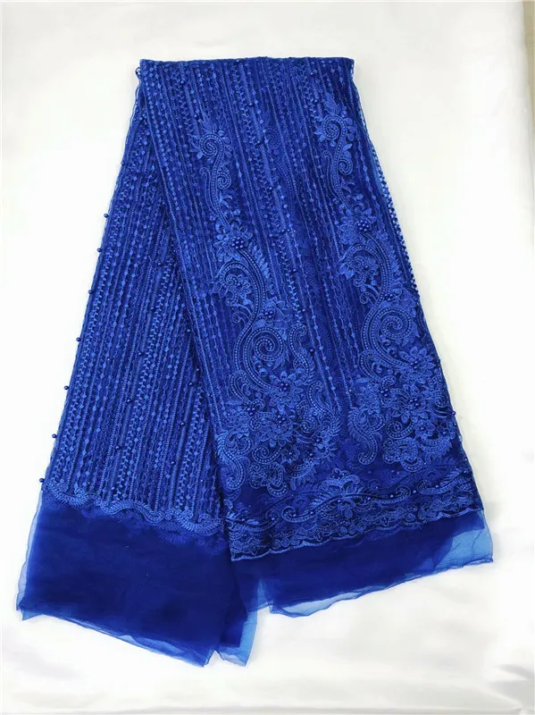 

Newest Arrival African Guipure Tulle Lace Fabric green 2019 French beads stones Lace Fabric For Wedding Dress Royal Blue Gold