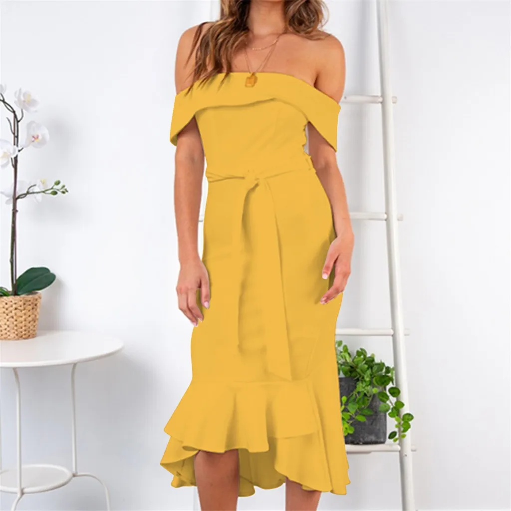 Элегантное Длинное платье сумка на плечо ремешок для бедер сплошной цвет без