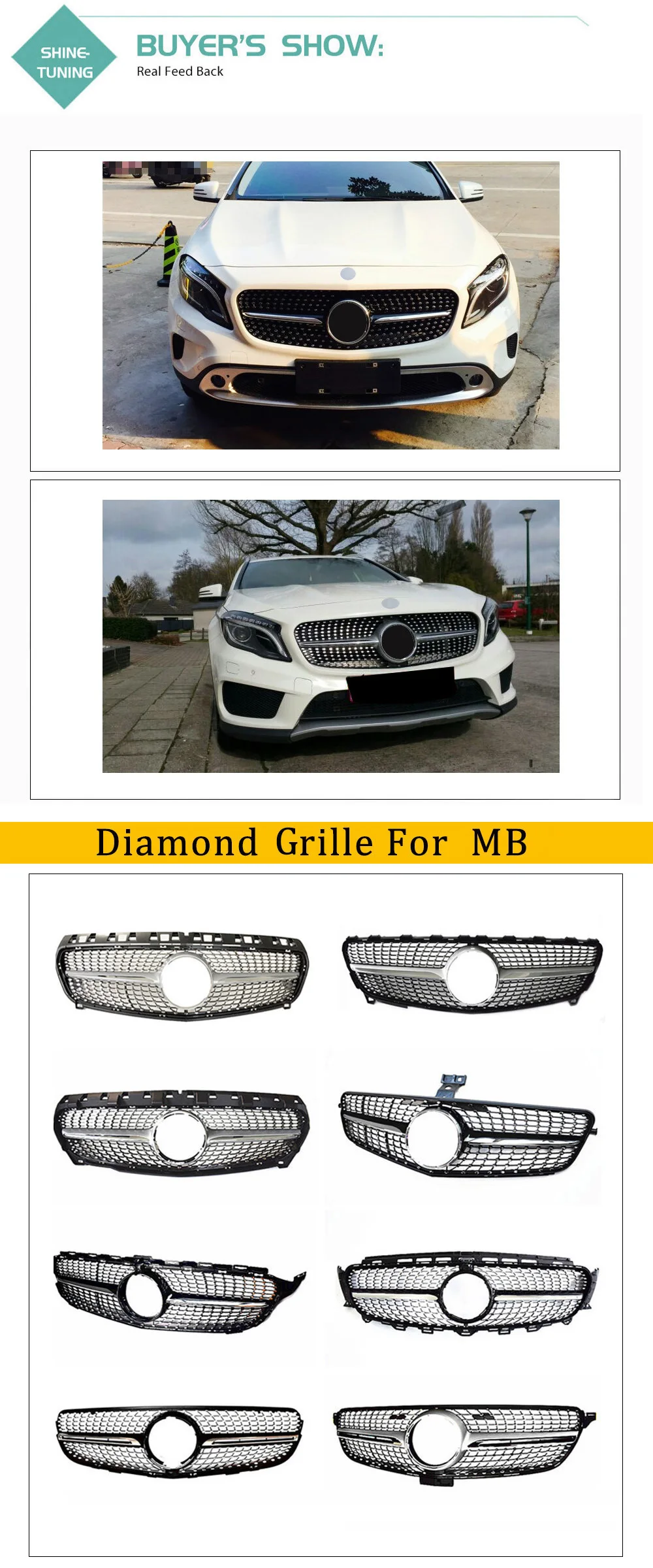 Алмазная решетка подходит для GLA класса X156 гриль GLA180 200 250 GLA45-16 ABS X156 решетка радиатора без центрального логотипа