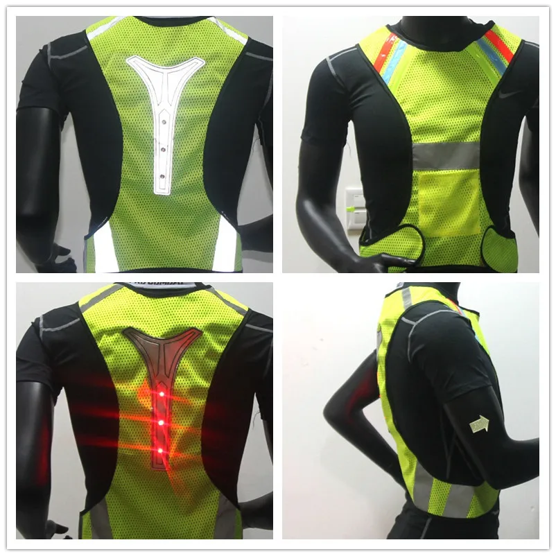 Высокая видимость Светодиодный отражатель сигнальный жилет для мужчин и женщин