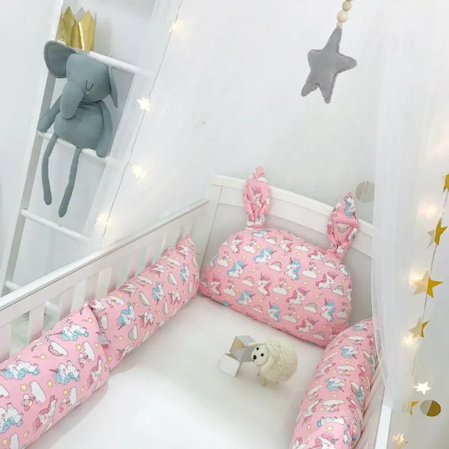 1PC Rabbit cushion Детская кроватка кровать бампер набор новорожденных аксессуары для кроватки длинная подушка для кровати декор для детской комнаты постельное белье Комплект постельного белья детские товары хлопок - Цвет: 1PC Rabbit cushion