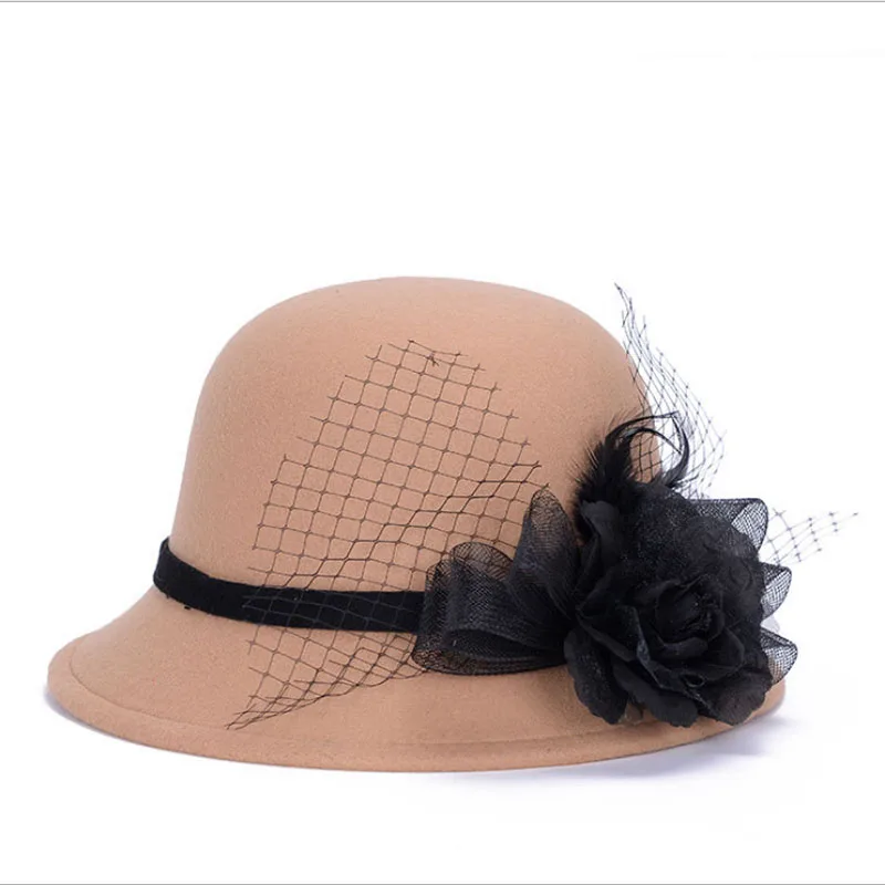 Шляпа фетровая женская осенняя зимняя однотонная пляжная | Аксессуары для одежды