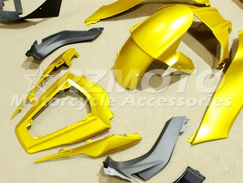 3 Подарки ABS Обтекатели комплект подходит для kawasaki Ninja ZX-10R ZX10R 2011 2012 2013 для детей 11, 12, 13, 14, 15, пользовательский матовый золотой Прохладный