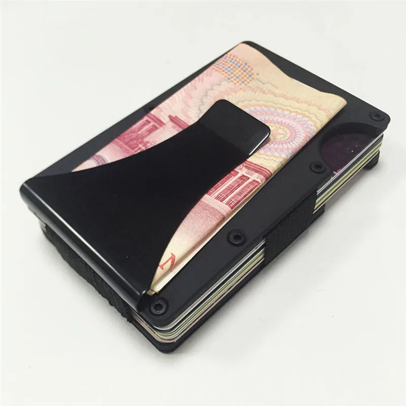 Бумажник из углеродного волокна металлический мини тонкий бумажник для мужчин