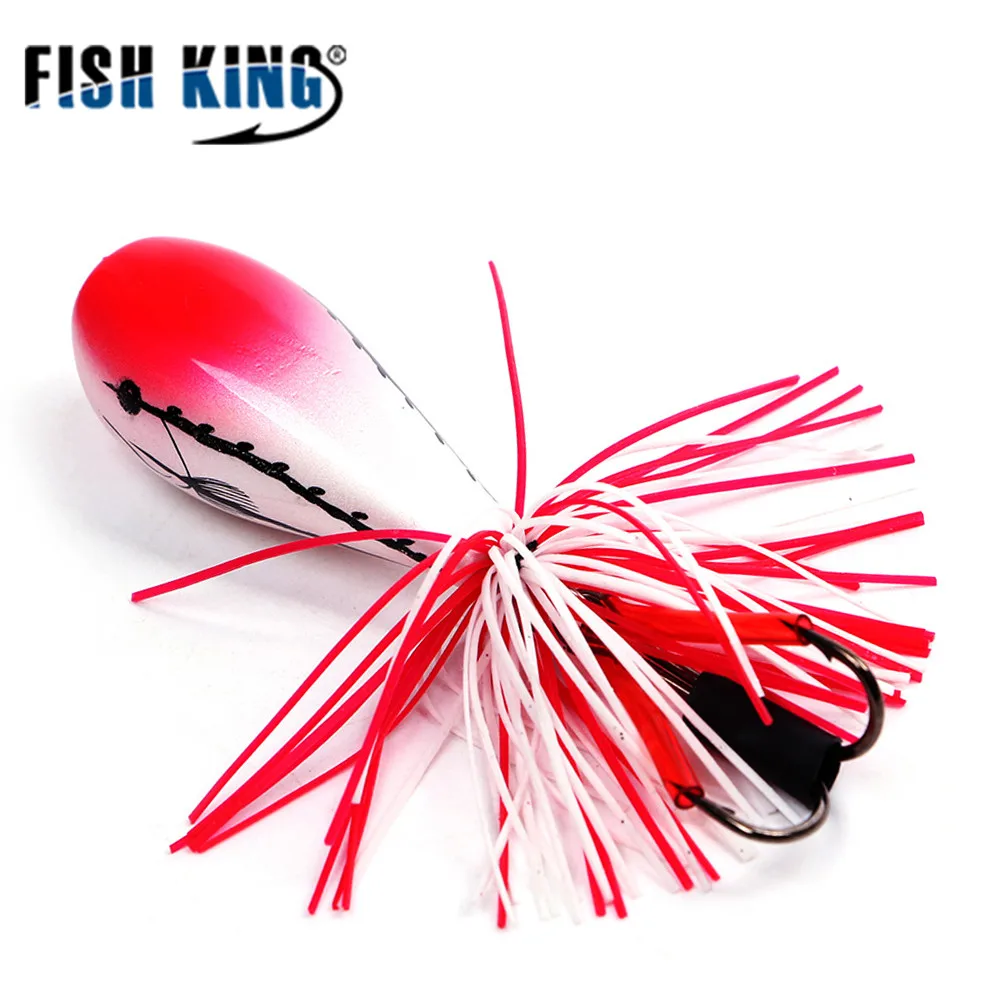

FISH KING 10g Frog Hard Fishing Lure Swimbait Wobblers Frog Snakehead Lure Minnow Fishing Bait Popper Bass Pike With Double Hook