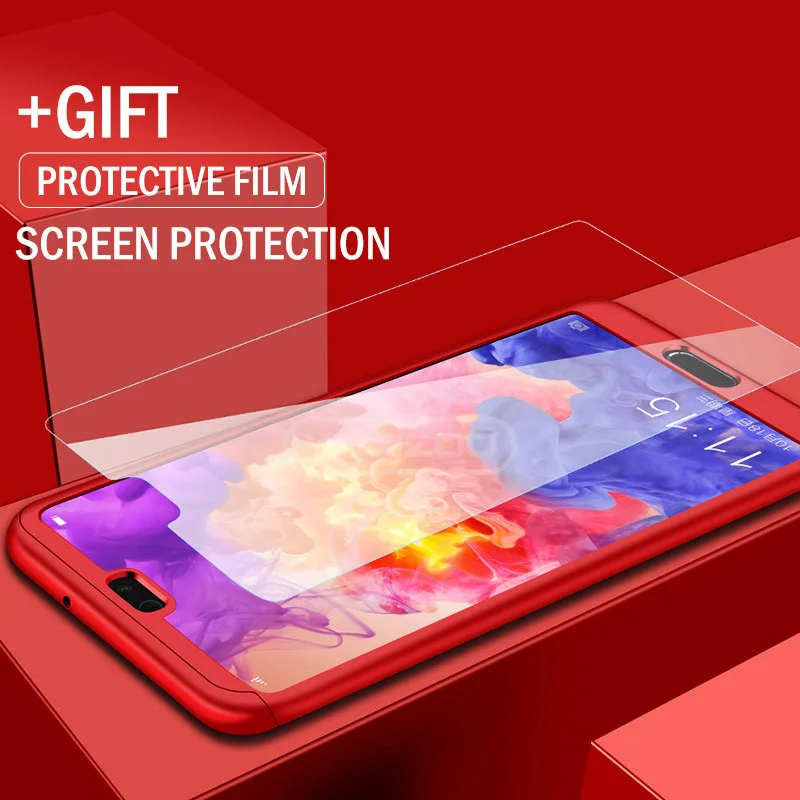 YAMIZOO 360 Full Cover For Huawei P20 P10 Lite Case Luxury Hard Phone Plus With Glass Pro On |