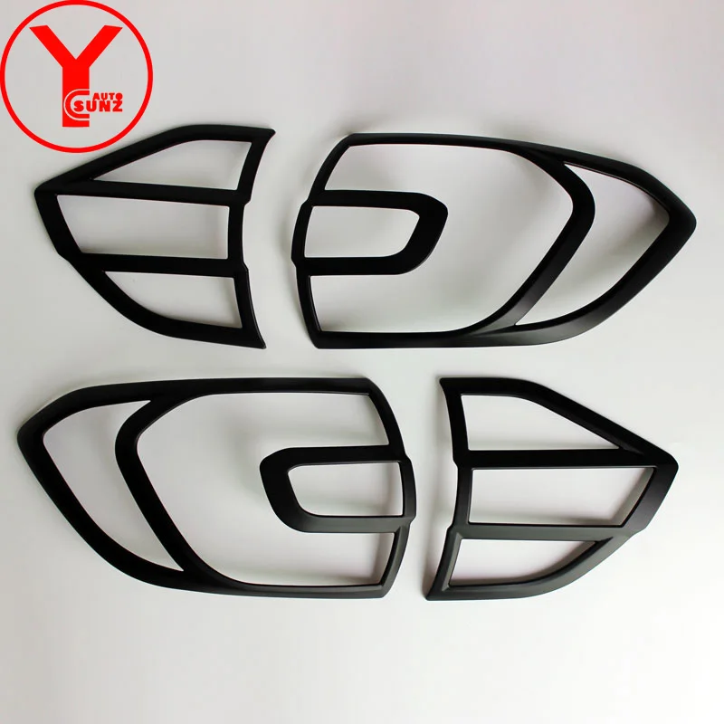black YCSUNZ ABS детали для отделки автомобиля УГЛЕРОДНЫЙ Задний фонарь led Накладка на заднюю фару аксессуары для Ford Everest Endeavour - Цвет: black