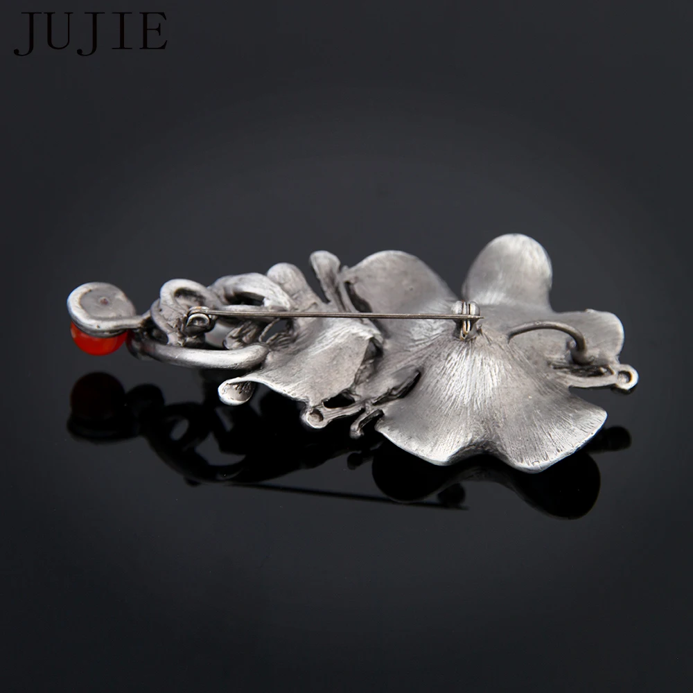 

JUJIE Vintage Resin Pearl Flower Brooches For Women 2019 Big Matel Brooch Pins Plant Jewelry Dropshipping