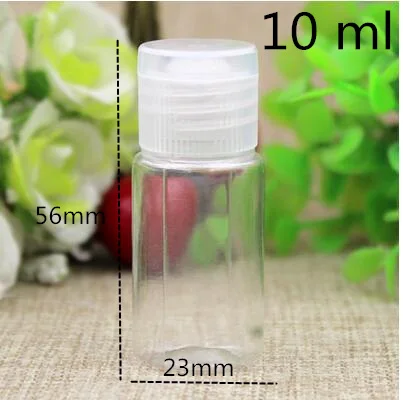 10 ml clear lid 50pc 50 шт., 60, 100, 150 мл, пустая прозрачная пластиковая упаковка, раскладушка, бутылка для воды, кристально чистая, флип-топ, крышка, упаковка, мини-контейнеры - Цвет: 10 ml clear lid 50pc