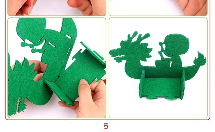 DIY Дети ручной дракон Лодка 3D модель дети ручной лодка Гоночные Игрушки Дети Нетканая одежда Дошкольное искусство обучающая игрушка