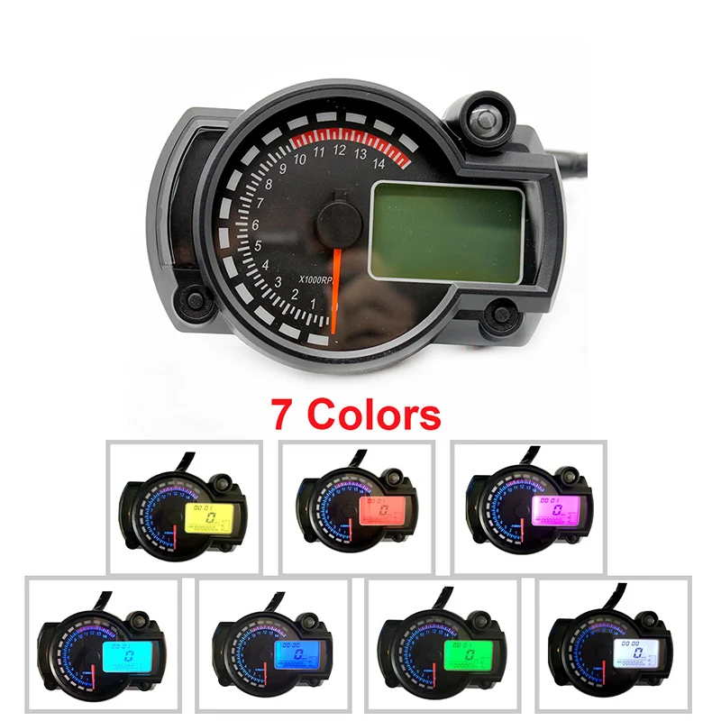 Универсальный мотоцикл ЖК дисплей Скорость ometer одометром цифровой светильник