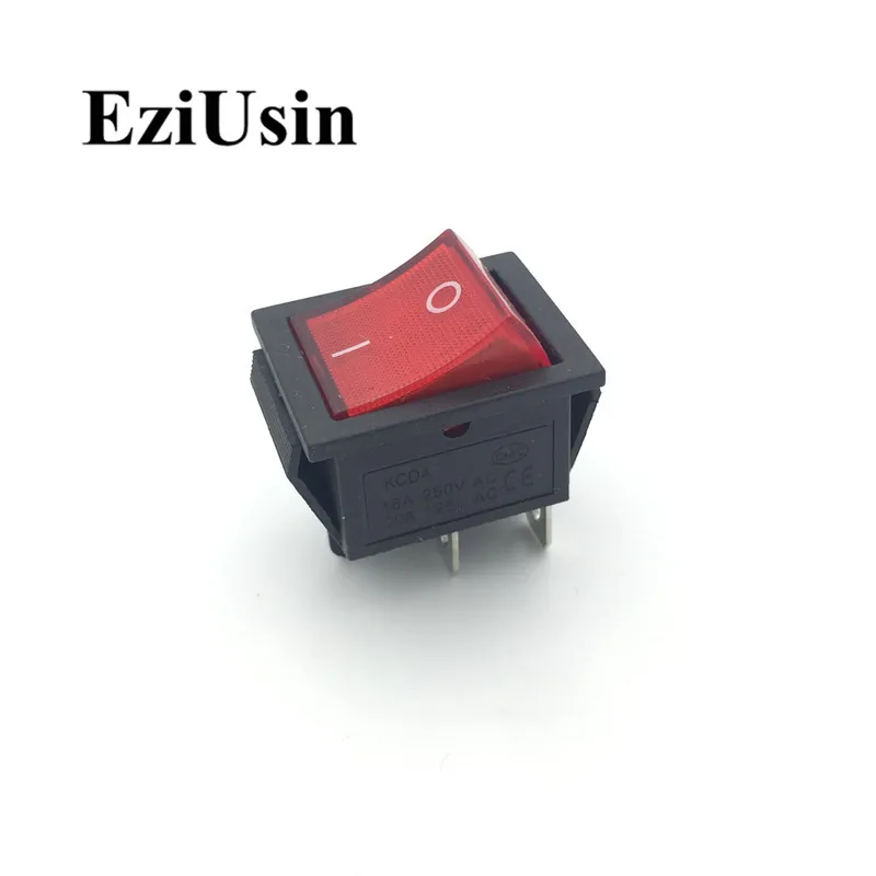 

1pcs On-Off KCD4-201 4Pin 6Pin Black Red Green Boat Car Rocker Switch 6A 250V 10A 125V AC Button On-Off-On KCD4-202 31*25mm