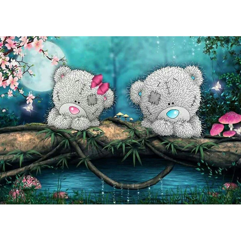 5D DIY кристальная вышивка мультфильм голубая нота медведь Алмазная картина