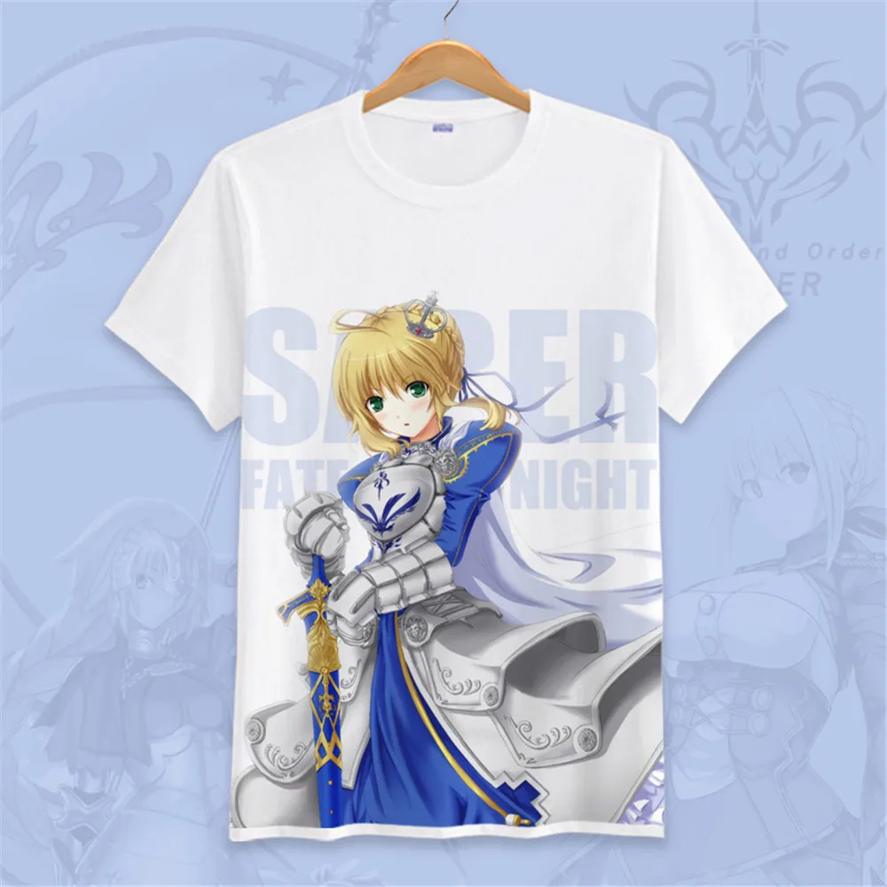 Футболка с надписью Fate/stay night костюм для косплея из Fate Grand Order футболка коротким