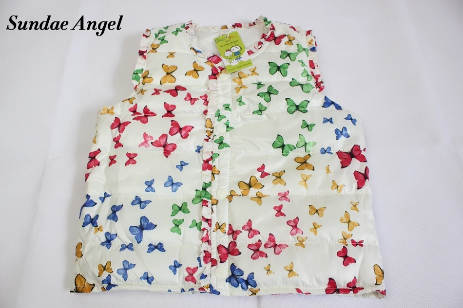 Sundae Angel/жилет принцессы для девочек; жилетка; Детские Зимние куртки; детский жилет для девочек; милое пальто с бабочкой; хлопковый жилет; одежда