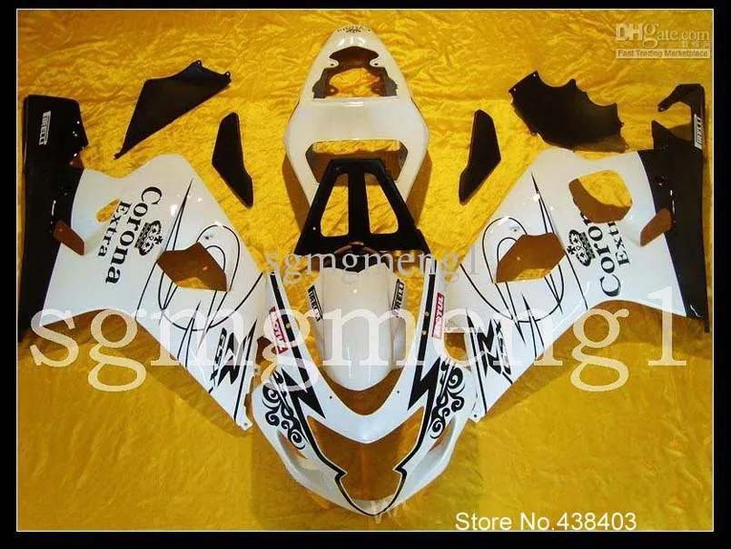 Customized fairing ABS Fairing For Suzuki GSX R 600/750 04 05 R750 2004 2005 GSXR 600 GSXR750 white Plastic k|fairing kawasaki|fair blackfair light |