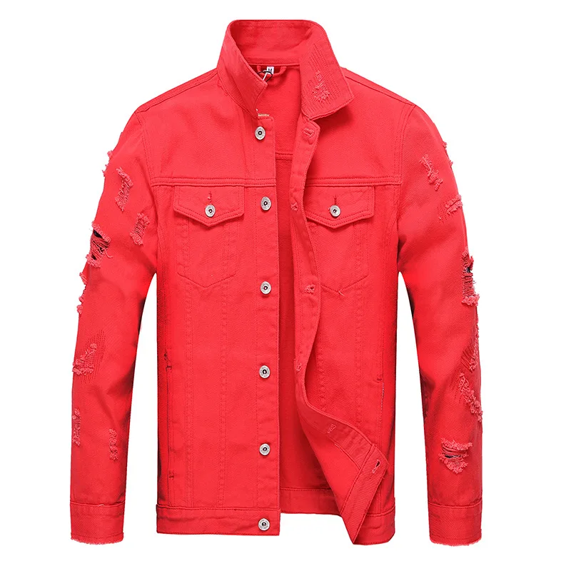 

b Hot Denim Jacket Men Vintage Solid Fashion Casual Single Breasted Spring Autumn Cowboy Coats with Pockets Jean Jacket