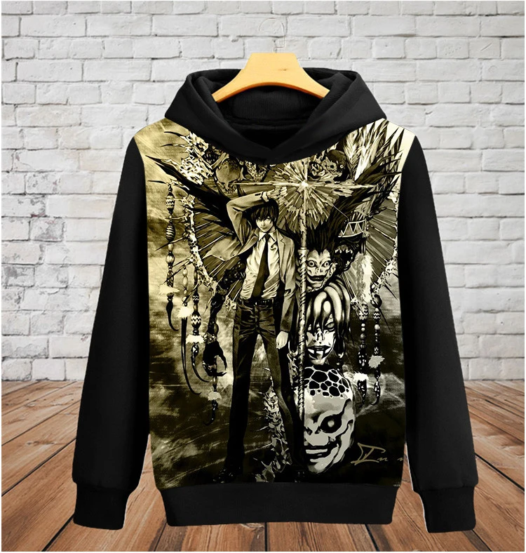 Толстовка с капюшоном для мужчин и мальчиков японский аниме смерти|death note hoodie|hoodies