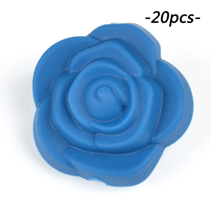 Vivid blue LOFCA силиконовый бисер ребенок Прорезывание Зубов Бусины 20 шт./лот цветок пищевого качества младенец жевательный прорезыватель BPA Бесплатно Прорезывание зубов игрушки - Цвет: Vivid blue