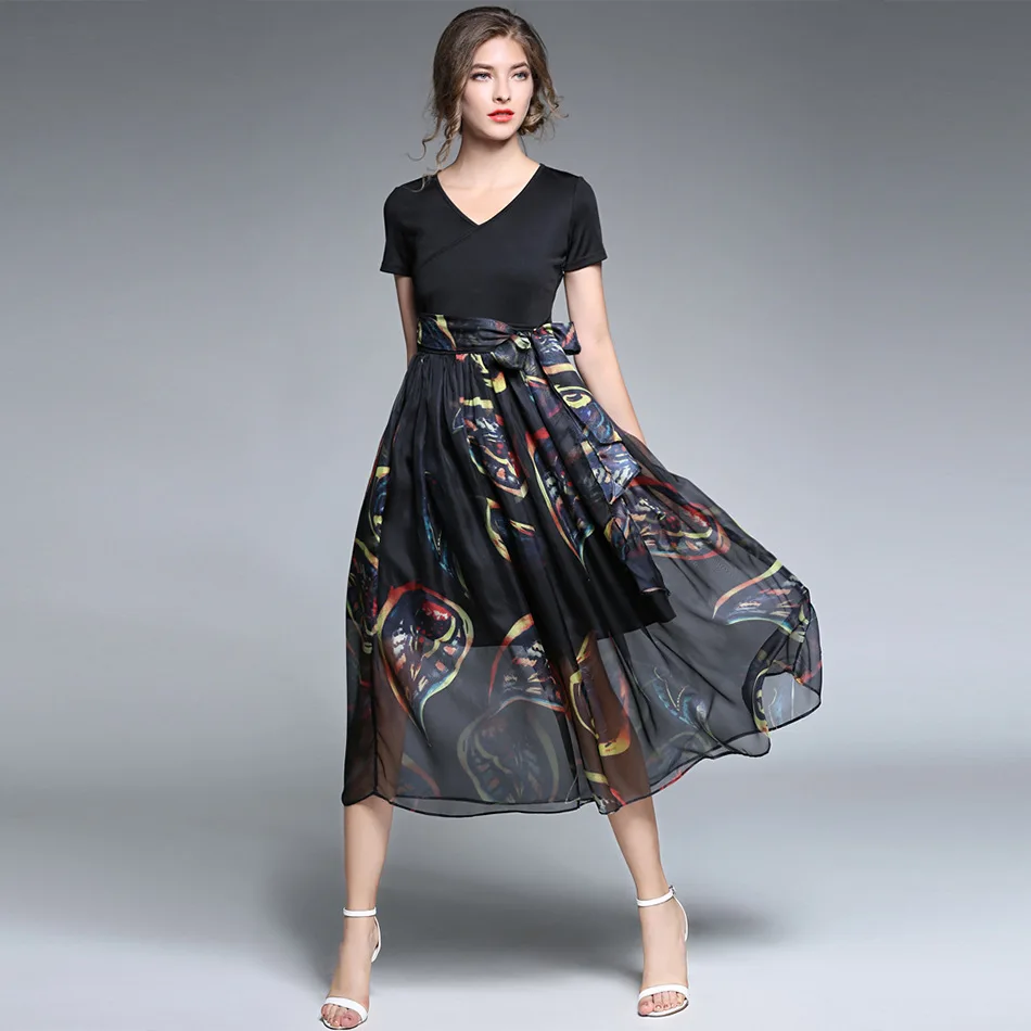 2017 высокое качество летнее платье шифон Для женщин Boho Винтаж пикантные Богемия