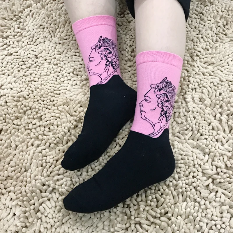Новые мужские хлопковые носки с принтом знаменитостей Харадзюку дизайн Sox Calcetine