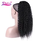 Lydia синтетический кудрявый хвост для конского хвоста афро кудрявый волос с двумя пластиковыми расчески все цвета в наличии Натуральный Черный Средний
