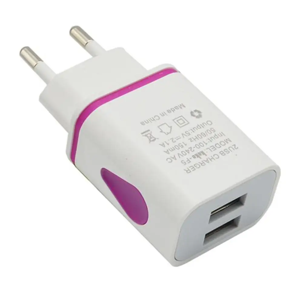 EPULA модный светодиодный USB 2 порта настенный домашний дорожный AC мобильный
