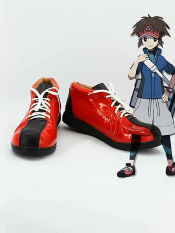 Черно-красные ботинки для косплея Pokemon Nate взрослых мужские вечеринки из аниме