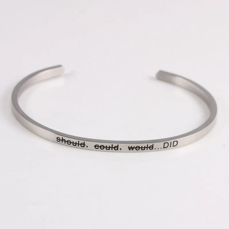Модная новинка вдохновляющий браслет с мантрой модный полированный ювелирный из