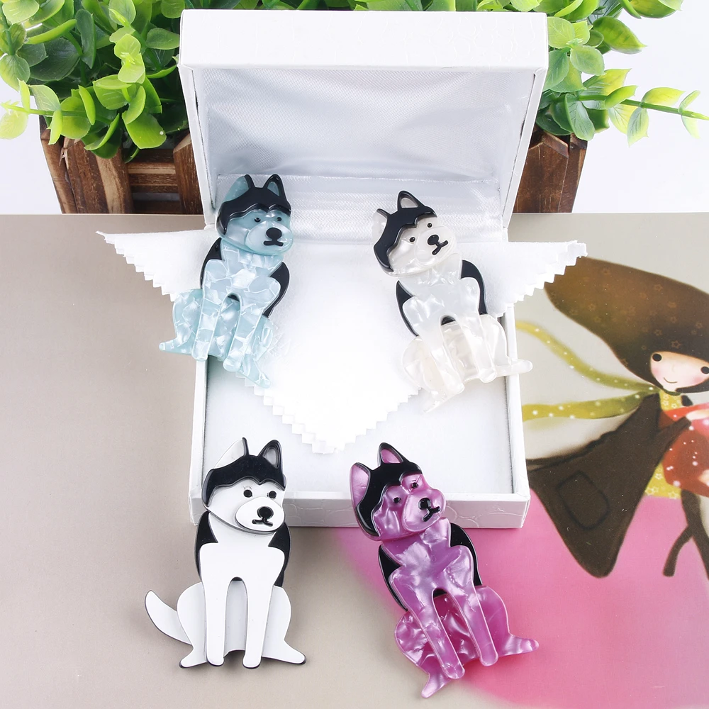 Брошь в виде собачьей бордюры Fant &amp Jack Siberian husky булавки милая шляпа собака