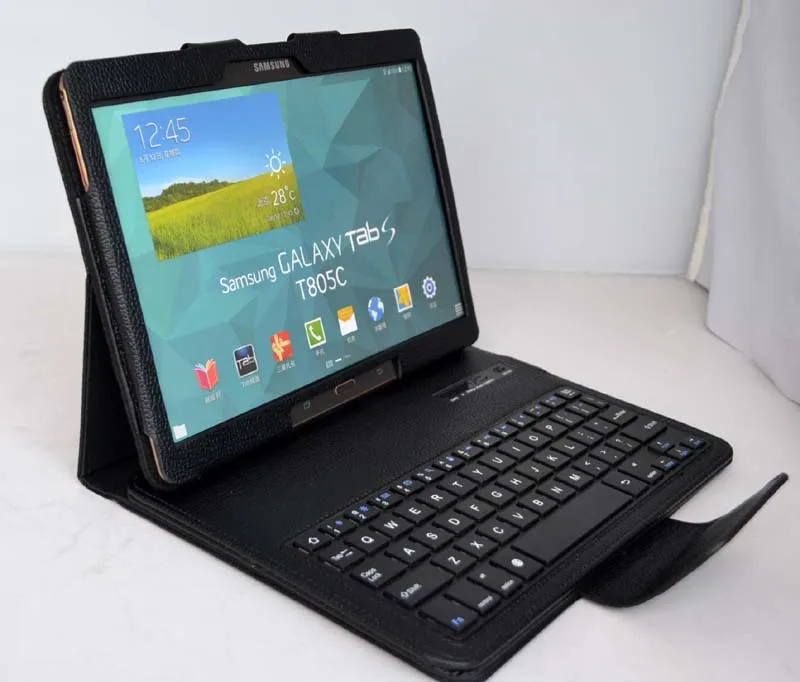 Съемный беспроводной Bluetooth русский/Иврит/Испанский клавиатура подставка PU