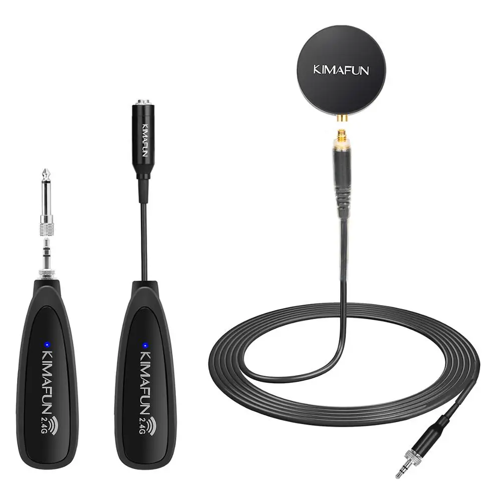 KIMAFUN 2,4G мини-беспроводной микрофон звукосниматель для деревянной гитары скрипки банджо мандолина, укулеле аксессуары для гитары звукосниматель микрофон - Цвет: 2.4G Wireless