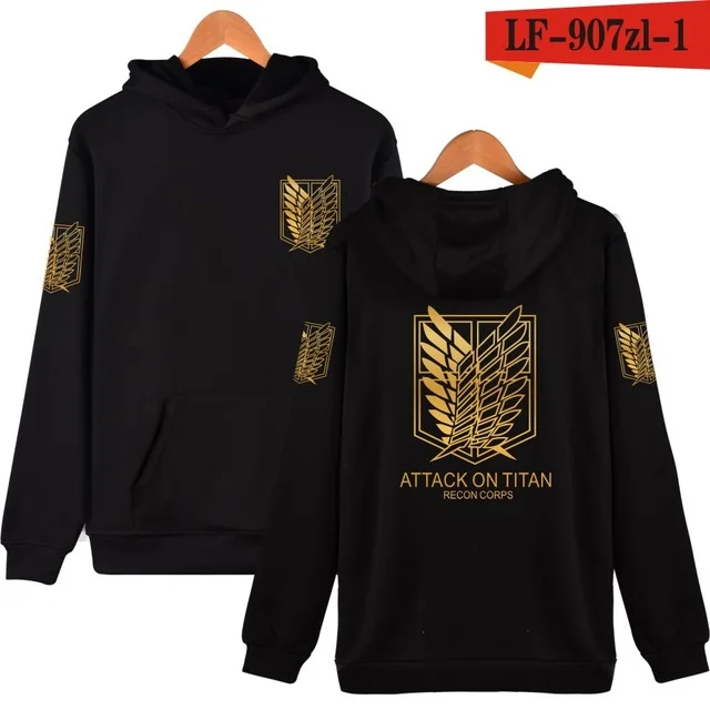 Атака на Титанов Shingeki no Kyojin, куртка с длинными рукавами для мужчин и женщин, костюмы для косплея аниме, хлопковые пальто, толстовка с логотипом корпуса, 4XL - Цвет: black