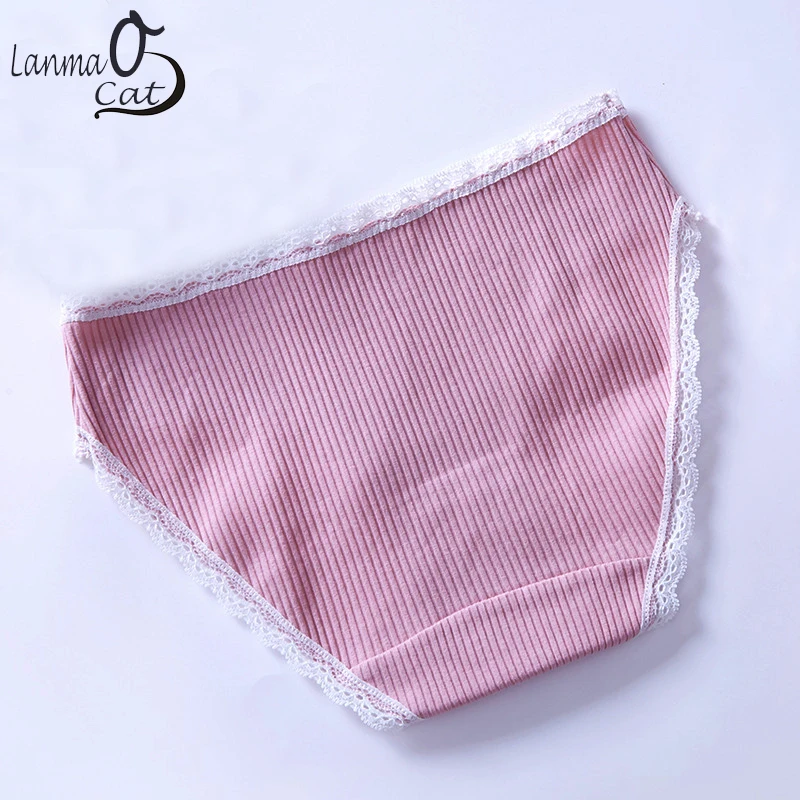 Lanmaocat 2 шт./лот милые кружевные хлопчатобумажные трусики танга трусы для девочек