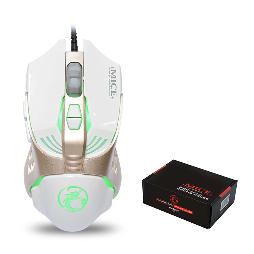 

for PC Laptop Desktop Notebook Programmable Gaming Mouse IMICE V5 3200DPI 7 Buttons Backlit USB Wired Optical Computer Mice