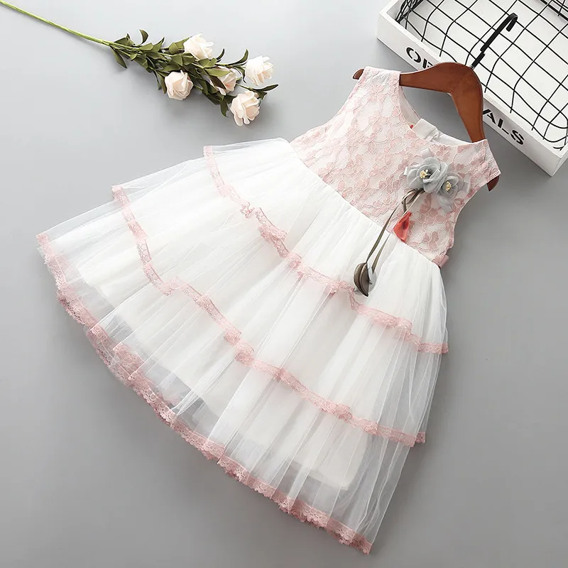 2-7 year High quality girl dress 2019 new summer cute bow flower kid children clothing party formal princess | Детская одежда и
