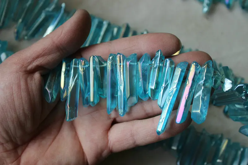 Цепочка с подвеской из кварцевого кристалла Rainbow Aqua Aura 50 шт.|necklace necklace|necklace