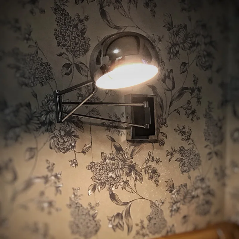 Прикроватные хромированные настенные светильники светодиодный зеркальный