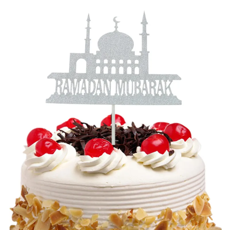 Eid Мубарак Торт Топперы флаги блестящие дети с днем рождения кекс Топпер Свадьба