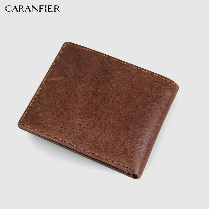 CARANFIER 100% Верхний слой из коровьей кожи мужские кошельки винтажный короткий