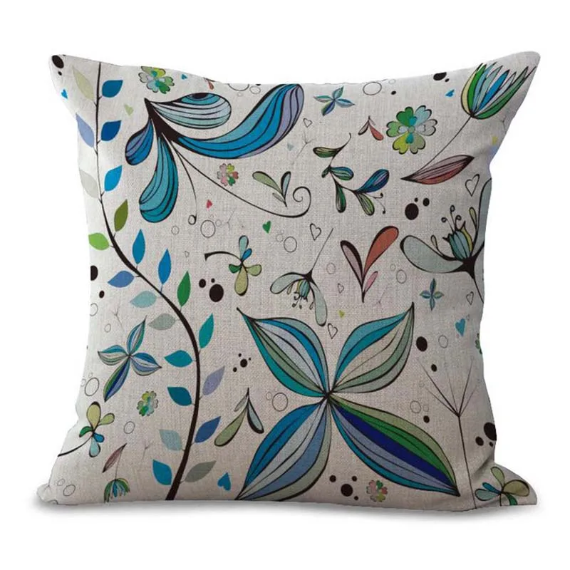 Хлопок и лен диван завод наволочка красочная печать с цветами для автомобиля