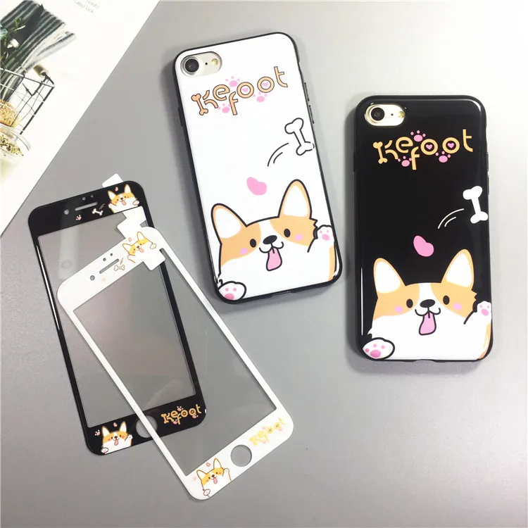 Для iphone 8 8Plus 3D Welsh Corgi dog чехол для телефона s+ пленка для экрана из закаленного стекла для iphone 6 6s 6plus 7 7plus милый чехол для собаки