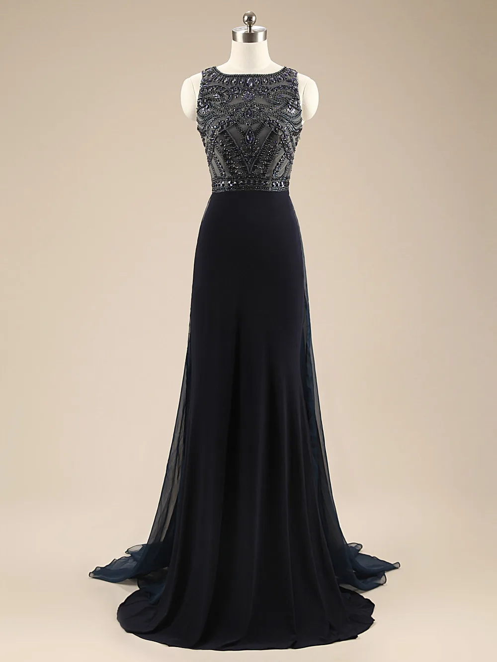 2015 элегантный дизайн для дам совок шеи с коротким рукавом империи талии до пола