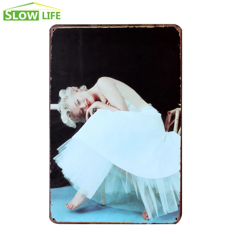 Элегантный Монро металлическая жестяная вывеска бар Настенный декор Винтаж для