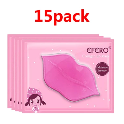15Pack Style7 Красота маска для губ для увеличитель губ влаги Сущность Crystal коллагеновая маска для губ пластыри колодки гелевая маска для увеличитель губ 6/10/15 шт - Цвет: 15Pack Style7
