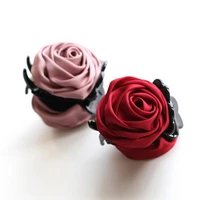 gentler two vivid satin rose flower plastic hair claws ladies headwear hair accessories for women