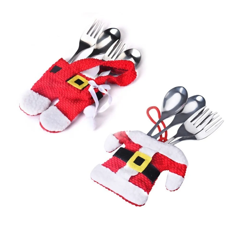 6 шт. Рождественские декоративные подкладки набор Санта держатели для серебра