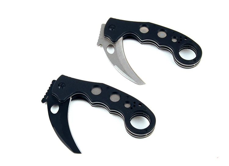 G10 Ручка karambit 60HRC камень мыть k оболочка тактический AUS8 лезвие EDC инструмент Открытый Отдых выживания разведка карманный нож