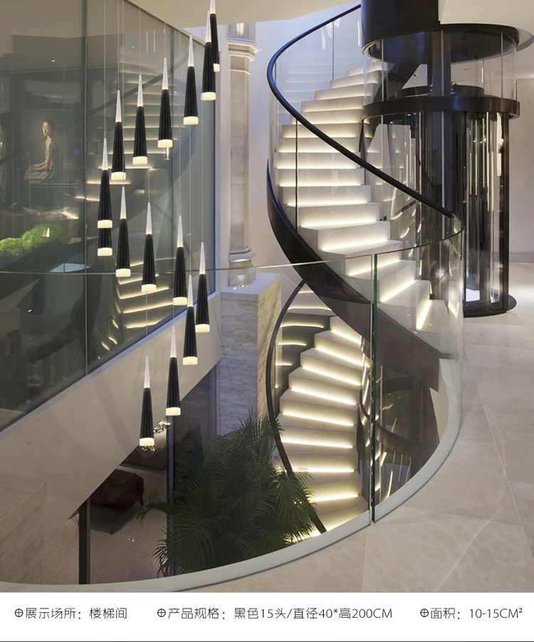 Современные светодиодные подвесные светильники освещение лестницы для